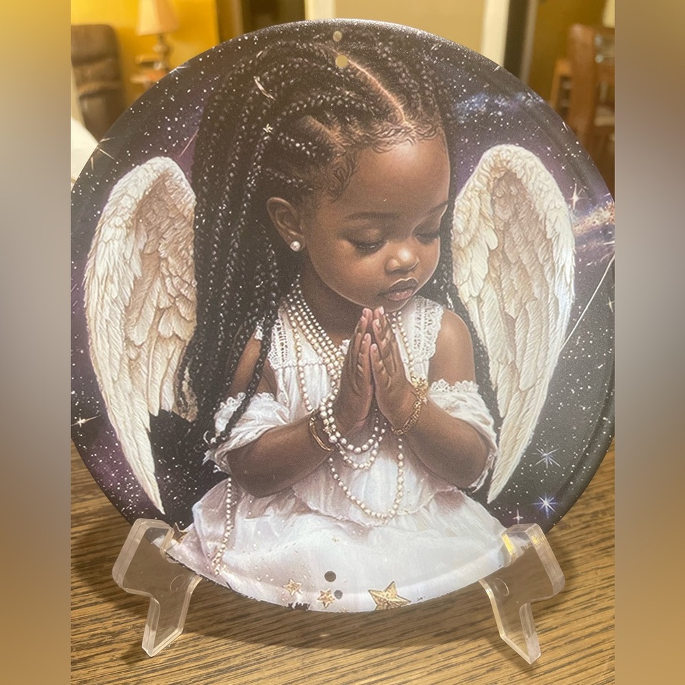 Angel 8x8 Metal Plant. Two Holes For Hanging. Plate Stand NOT Included
